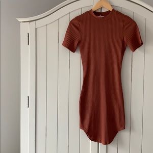 Short Sleeve Ribbed Dress